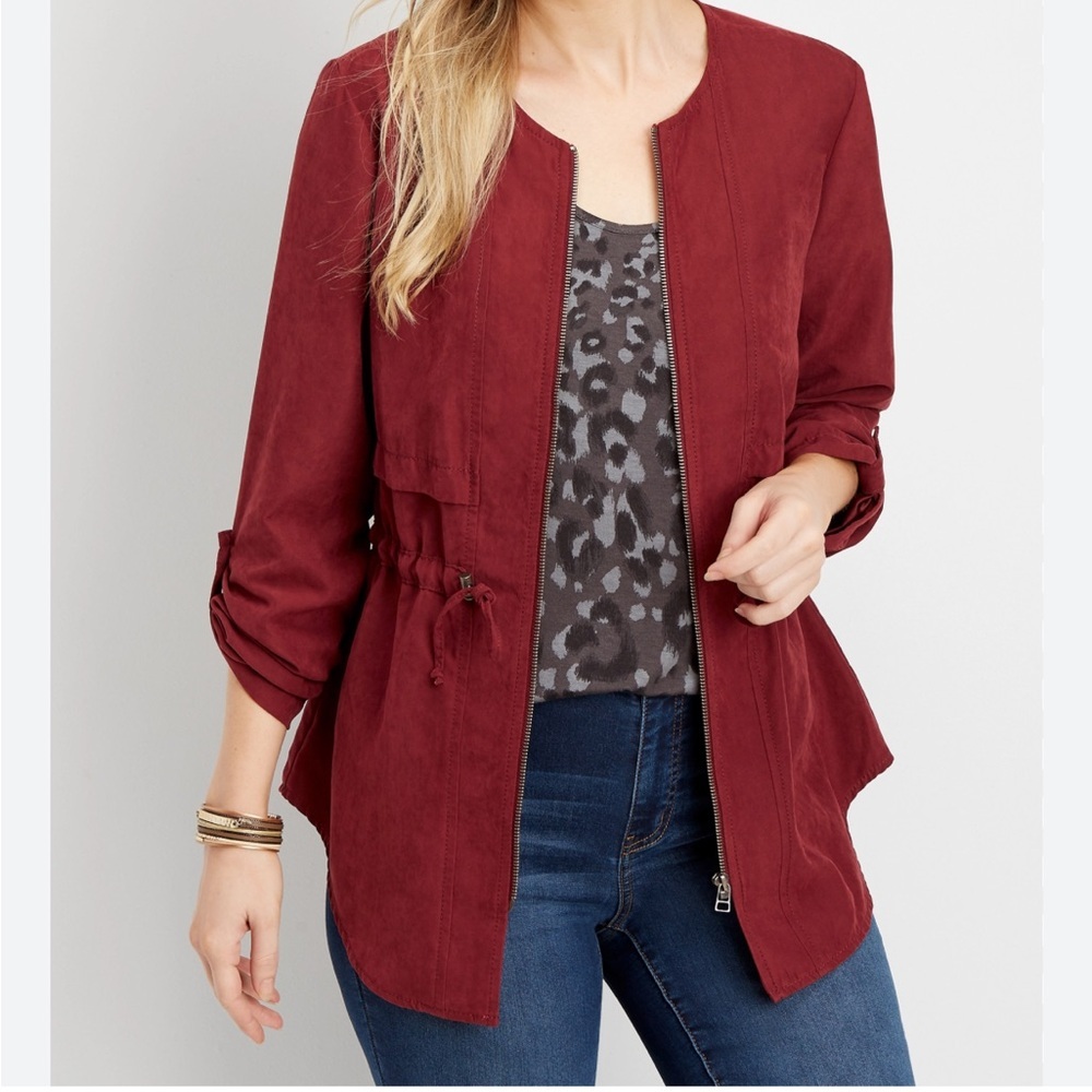 Maurices solid zip front soft anorak jacket